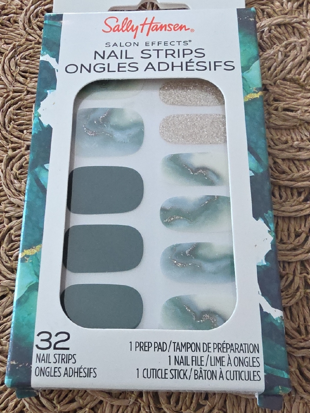 Sally Hansen Salon Effects Nail Strips  Aqua Marine Design 1075